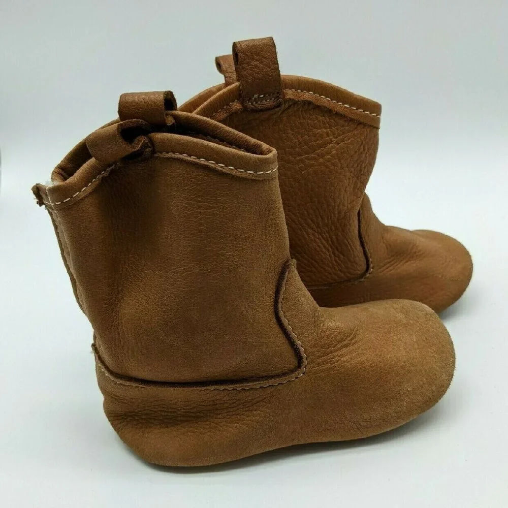 TAOS Leather Western Soft Sole velcroback Brown Booties Baby/Toddler OS